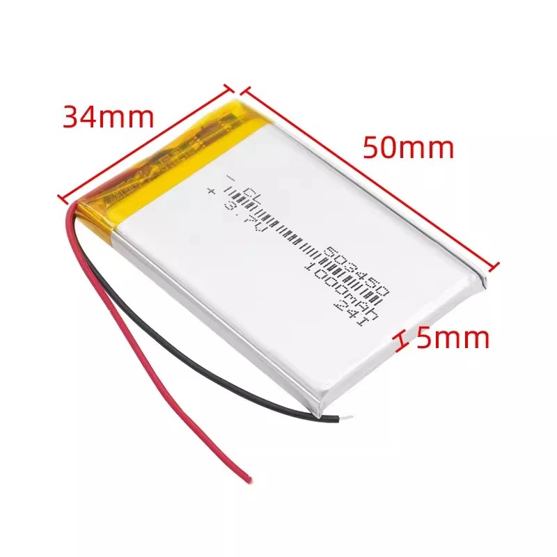 503450 1000mAh 3.7V Polymer Lithium Battery Beauty Device  Earphones  LED Lights  Lighting  E-book  Long Battery  Life