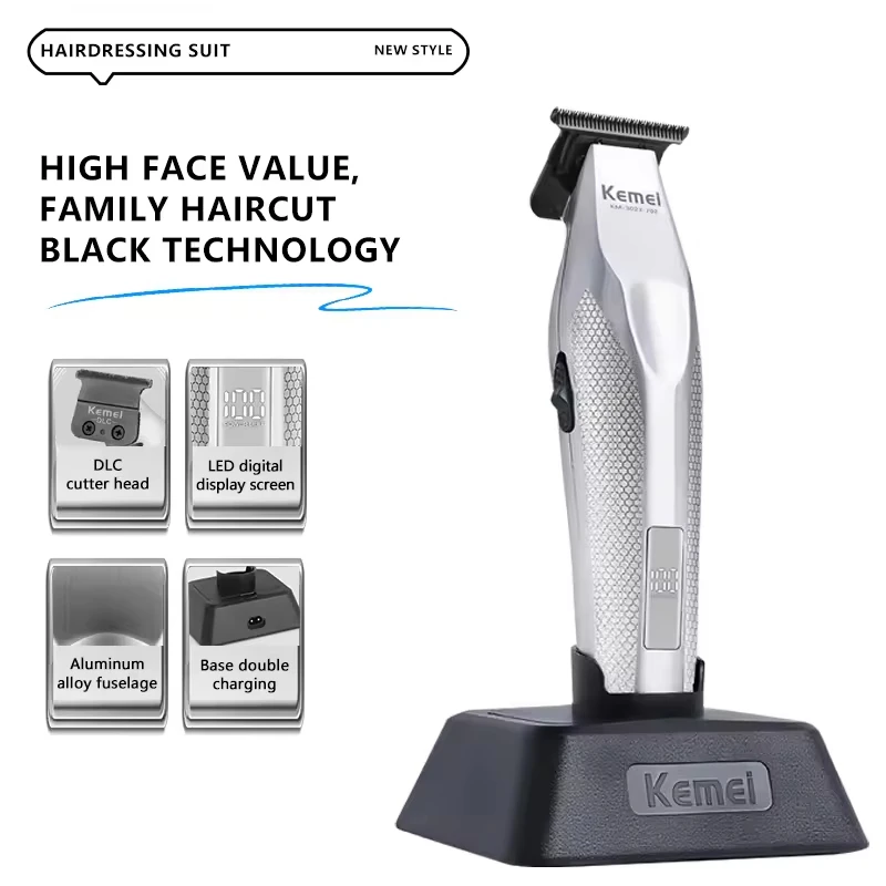 Kemei Hair Trimmer Professional Hair Clipper Electric Haircut Machine Rechargeable Hair Clipper 0MM Trimmer for Men KM-3023-702 - view 5