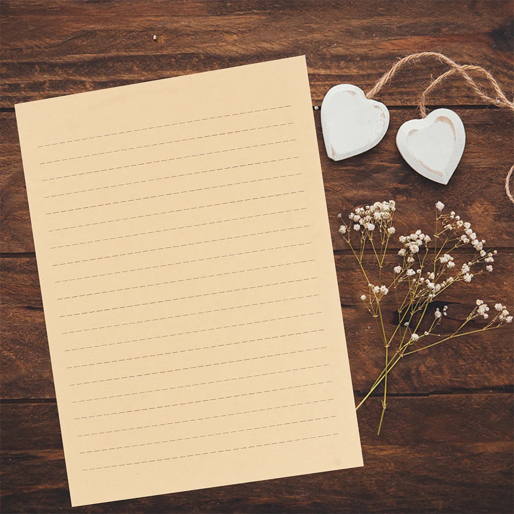 

100 Sheets Kraft Letter Paper Vintage Stationery for Writing Letters Calligraphy Retro Style Practical Use Letter Papers
