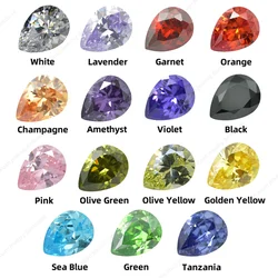 Pear Shaped Loose Cubic Zirconia AAAAA CZ Stone 2x3mm~13x18mm High Quality for Jewelry Beads