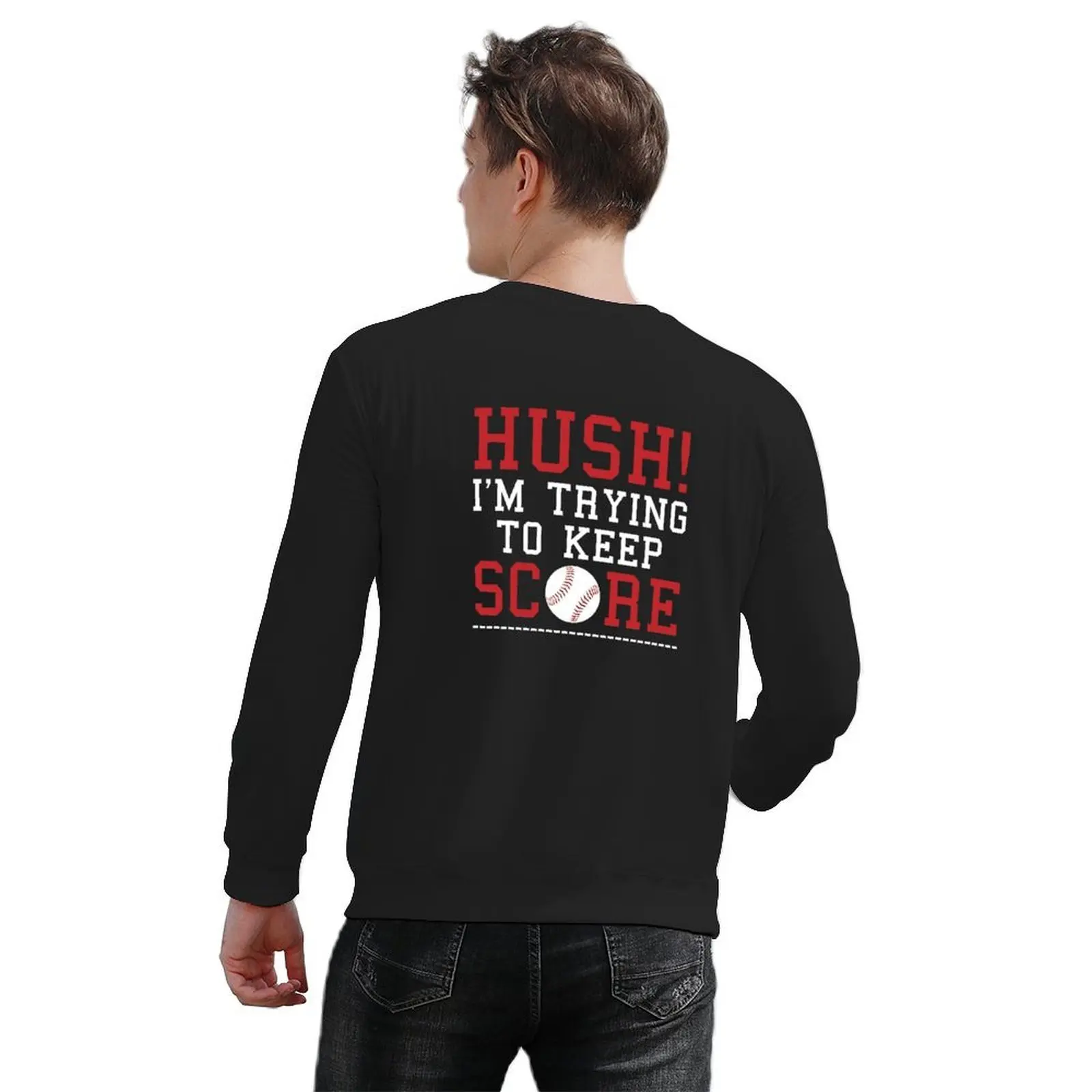 Hush أنا محاولة للحفاظ على النتيجة مضحك البيسبول مدبرة النتائج البلوز الرجال مصمم الملابس الخريف سترة الرجال بلوزات الرجال