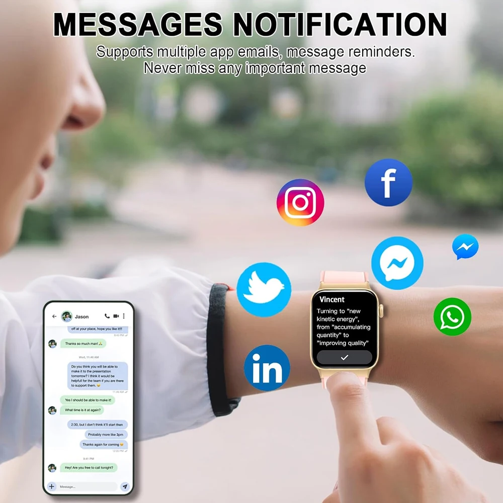 SENBONO Smart Watch for Men Women Bluetooth Call Camera Control Multi-sport Modes Message Reminder Smartwatch for Android iOS