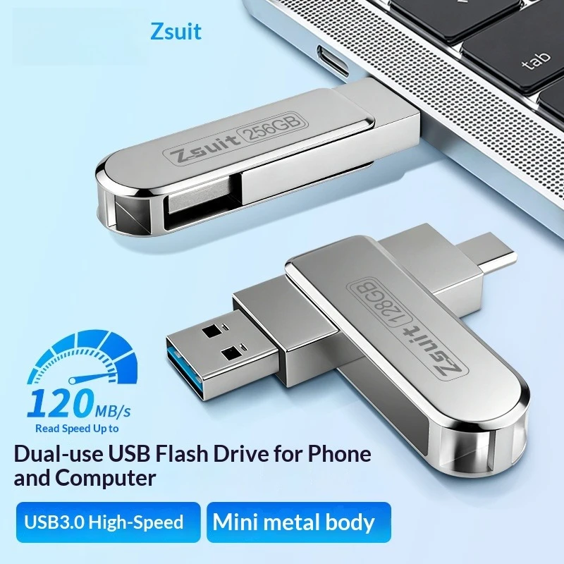 U Disk 128g Office USB Flash Drive Dual-head Type-c Mobile Phone Computer Dual-use USB3.2 High-speed U Disk