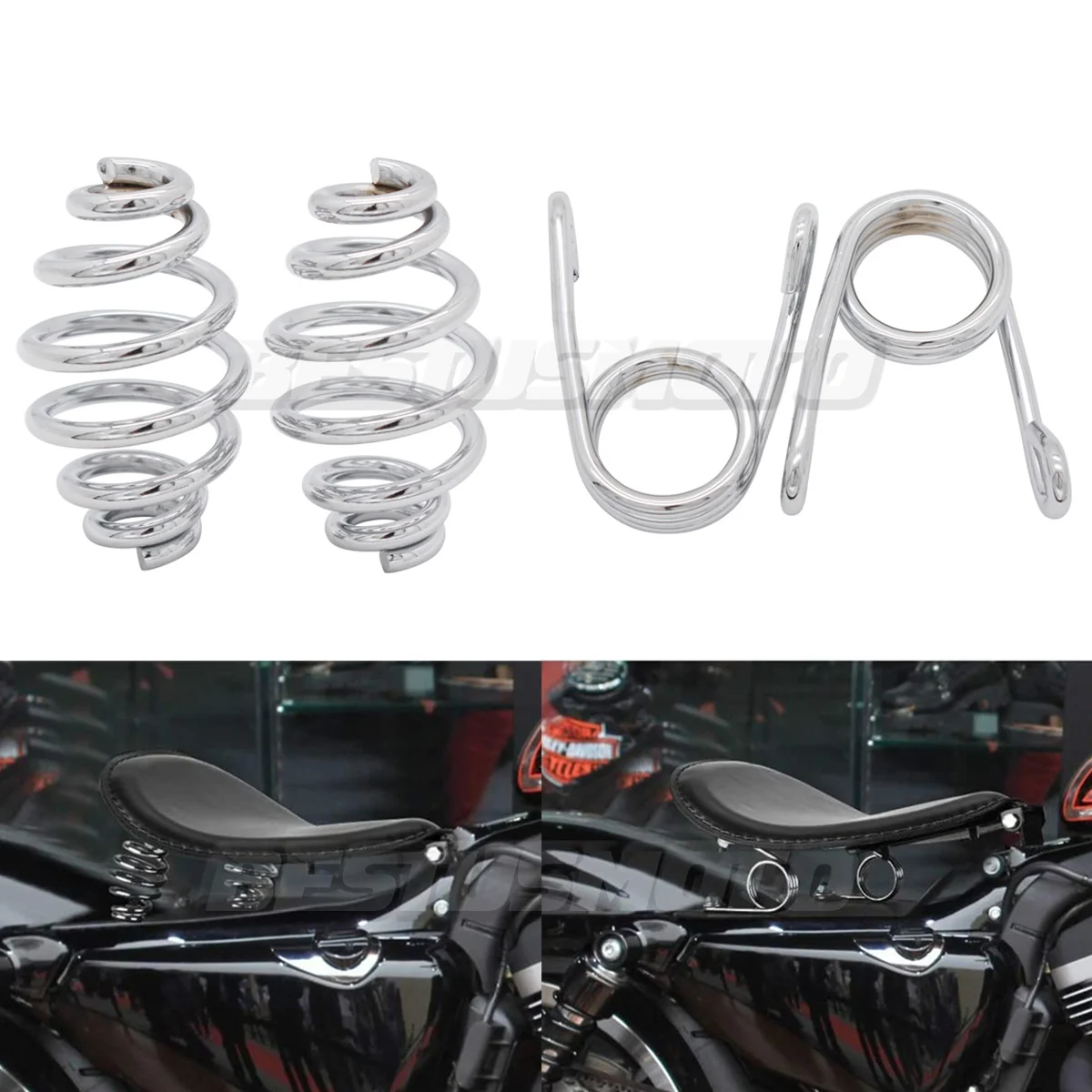 

Motorcycle Mounting Saddle Seat Spring Solo Seat Springs For Harley Bobber Softail XL 883 1200 Sportster Touring Road King Dyna