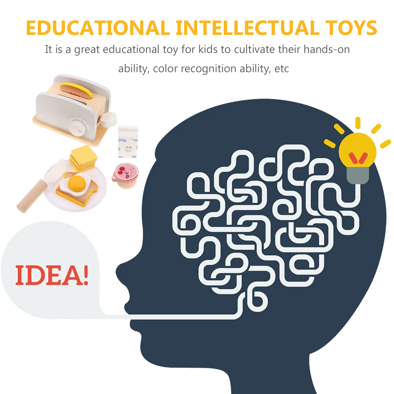 1セット木製トースターごっこ遊びキッチン家電セットミニパンメーカー朝食アクセサリー幼児向けモンテッソーリごっこ遊び