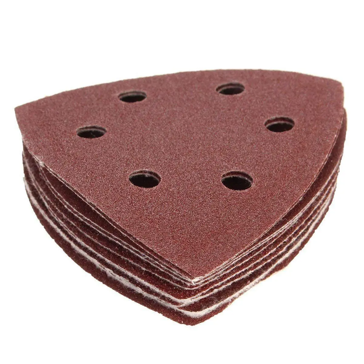 10x Nylon Delta Sand Paper Pads - 90mm Triangles - 40, 60, 80, 100 & 120 Grit Sanding