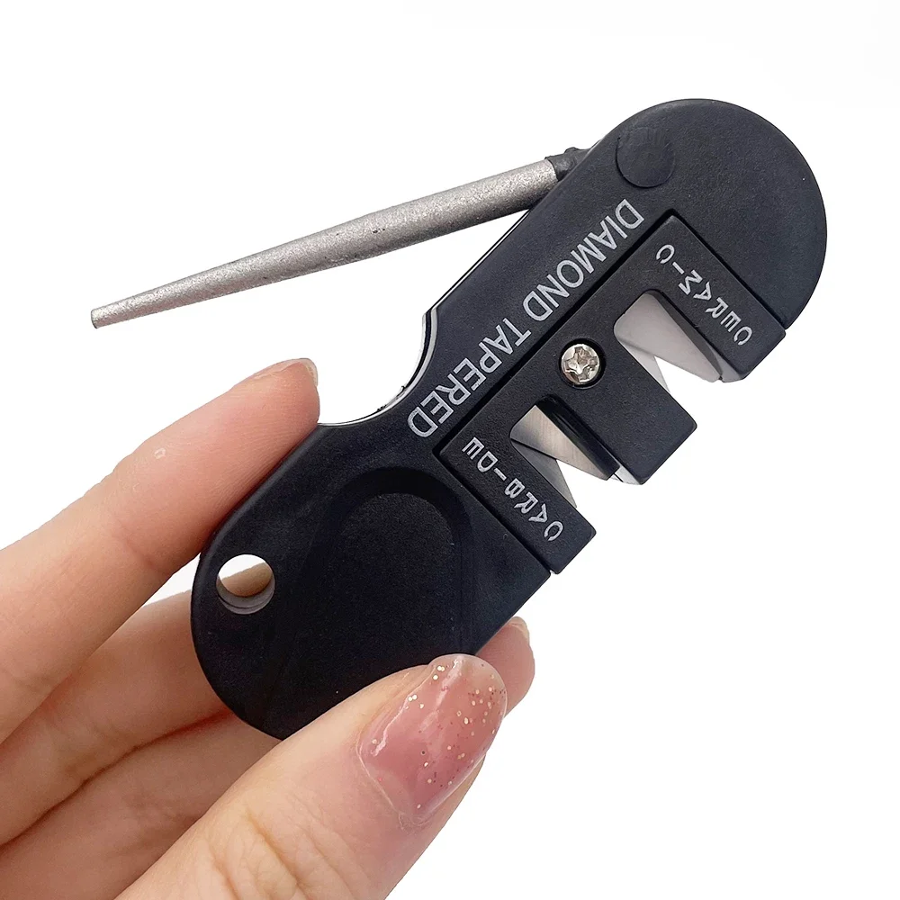 Портативная точилка для рыболовных крючков, многофункциональный карманный мульти точильный камень для заточки, Мультитул для кемпинга