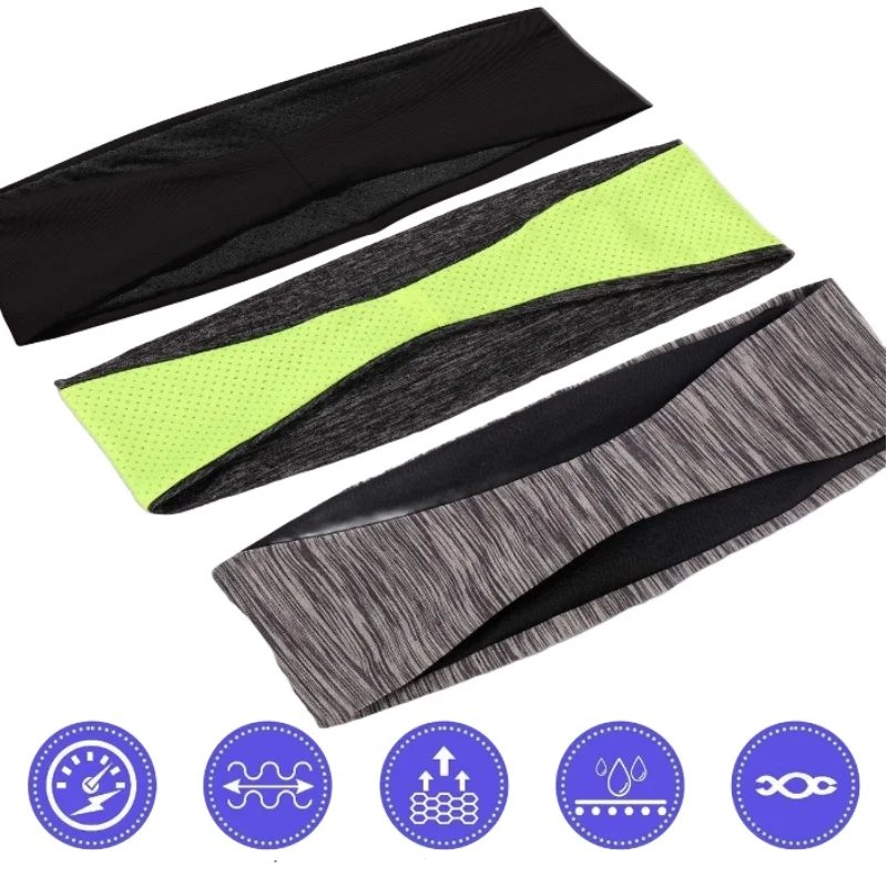 Sweatband for Men Women Elastic Sport Hairbands Head Band Yoga Headbands Headwear Headwrap Sports Hair Accessories Safety Band