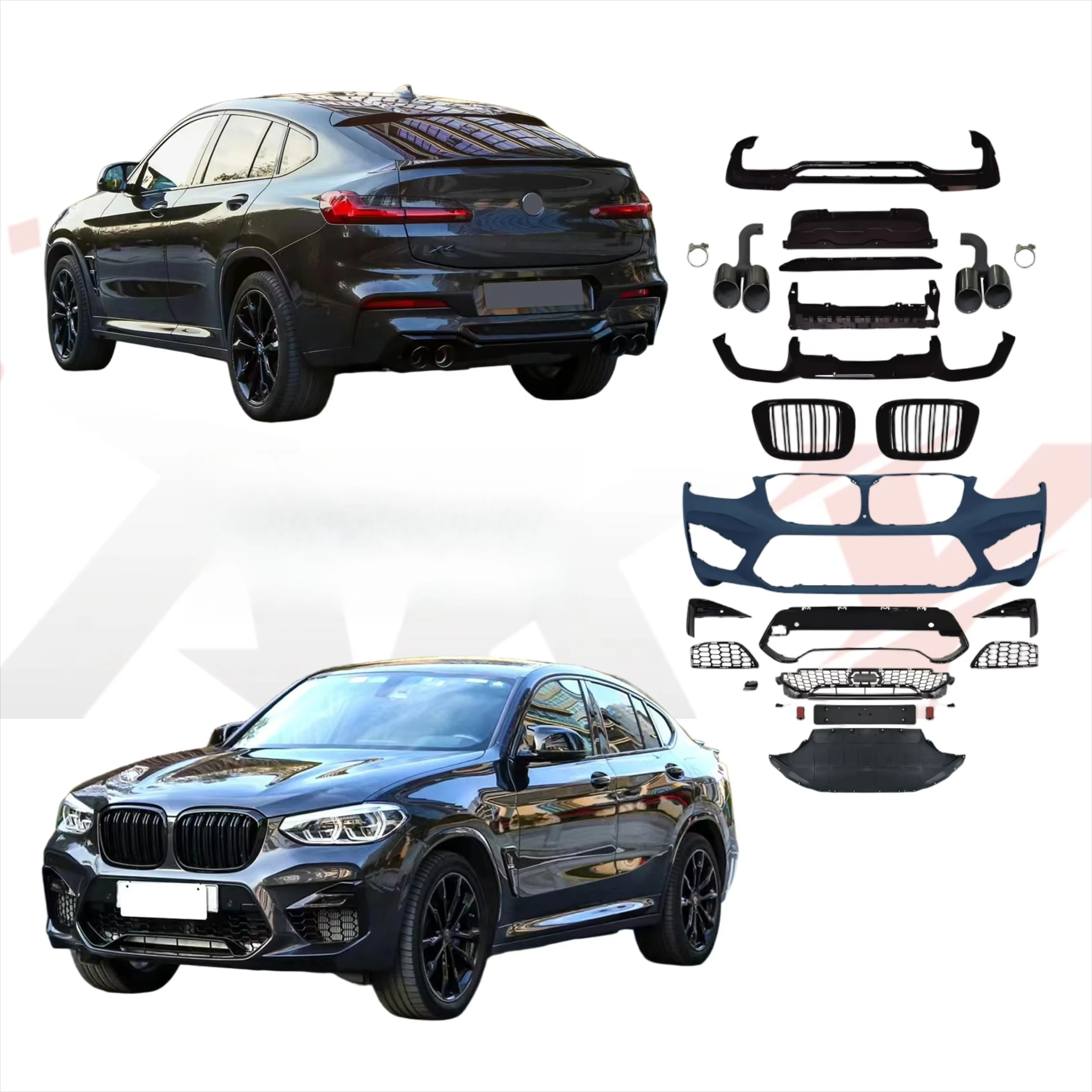 

Автомодификация BodyKit для X4 G02 2018-2021, обновление до X4M G02 LCI, передний и задний бампер, гриль, диффузор, автомобильные аксессуары