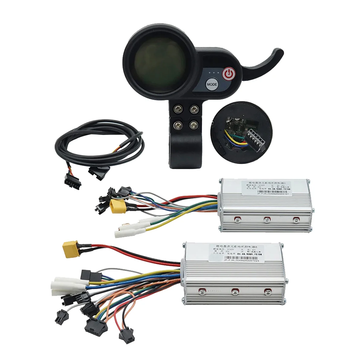 60V 25A Brushless Controller Dual Motor+36V-60V LCD Display Dashboard for Electric Scooter E Bike Accessories HOT