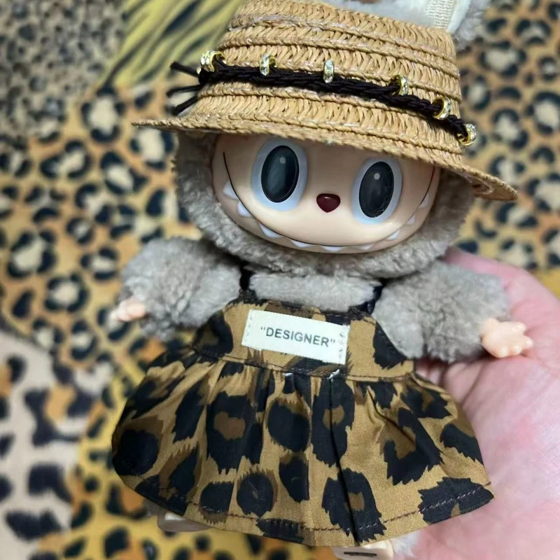 

Mini Doll'S Clothes Outfit Accessories For Korea Kpop 15-17cm Labubu V1 V2 and 10cm cotton doll leopard print dress Clothing