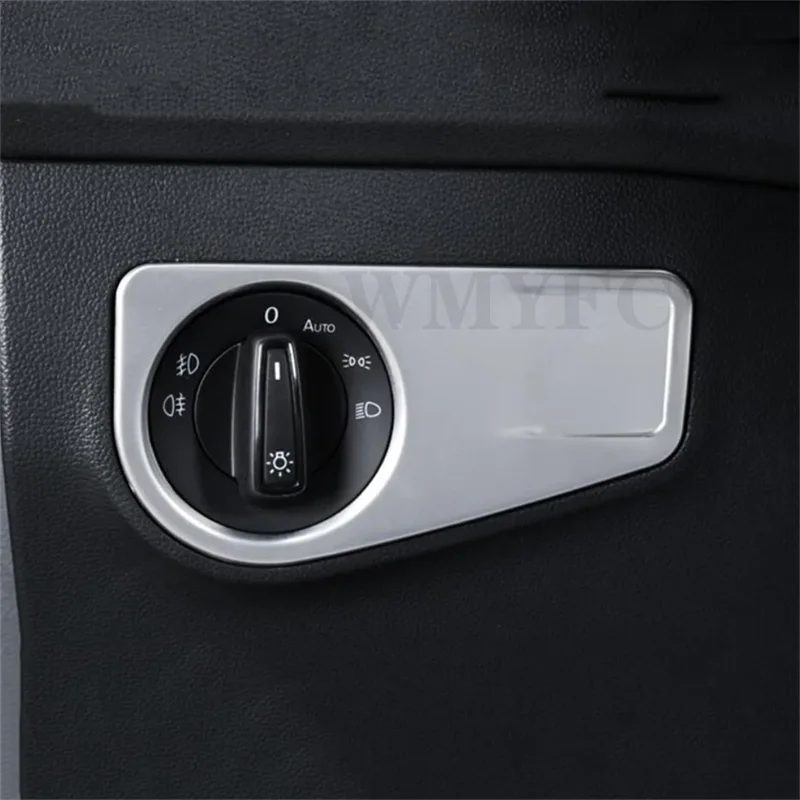 Car Head Fog Lights Lamps Switch Button Panel Cover Trim For VW Tiguan MK2 2017 2018 2019 2020 2021 2022