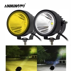 Luz Led de trabajo para todoterreno, lámpara de inundación para coche, camioneta, barco, remolque, antiniebla, 4 pulgadas, 12V, 24V, amarillo, ámbar, blanco