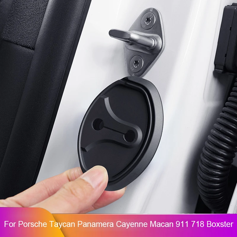 

Car Door Limiter Pad For Porsche Taycan Panamera Cayenne Macan 911 718 Boxster Lock Shock Damper Door Check Arm Cover Accessory