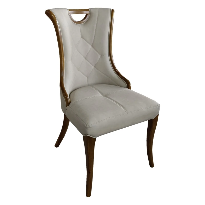 

Premium dining chair household solid wood chair Nordic modern simple desk chair Italian light luxury designer back