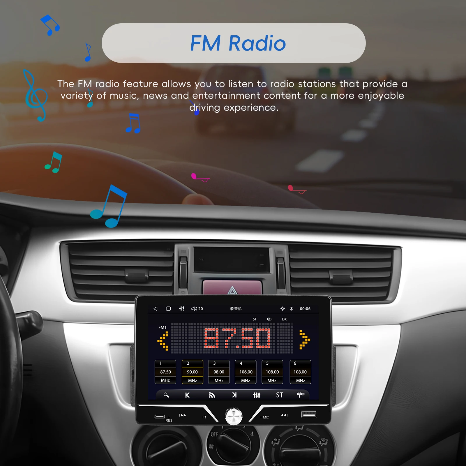 Podofo 7 "1Din CarPlay أندرويد راديو السيارة التلقائي الوسائط المتعددة فيديو MP5 لاعب شاشة تعمل باللمس العالمي Autoradio ستيريو USB شحن #4