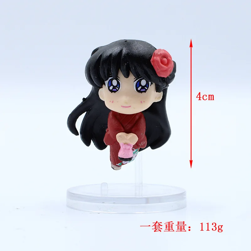 6PCS Anime Sailor MoonFigure Kimono Cartoon Figuarts Mini Kaiou Michiru Tomoe Hotaru Meiou Setsuna Toys For Girls Model Dolls view 5
