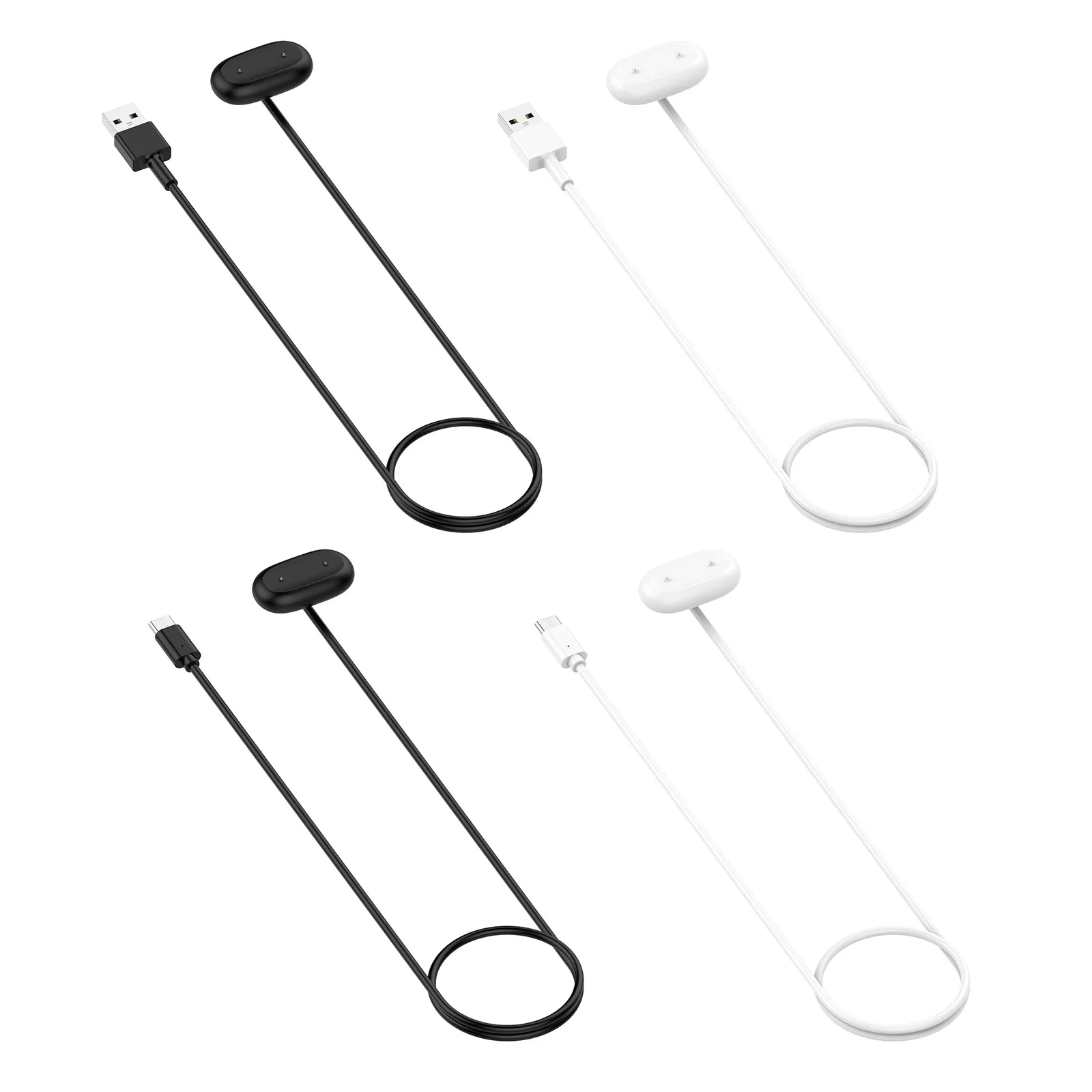 For Fitbit Air Charger Cable USB A & Type C Interface Smart Overcharge Protection Compact Portable Replacement Accessory