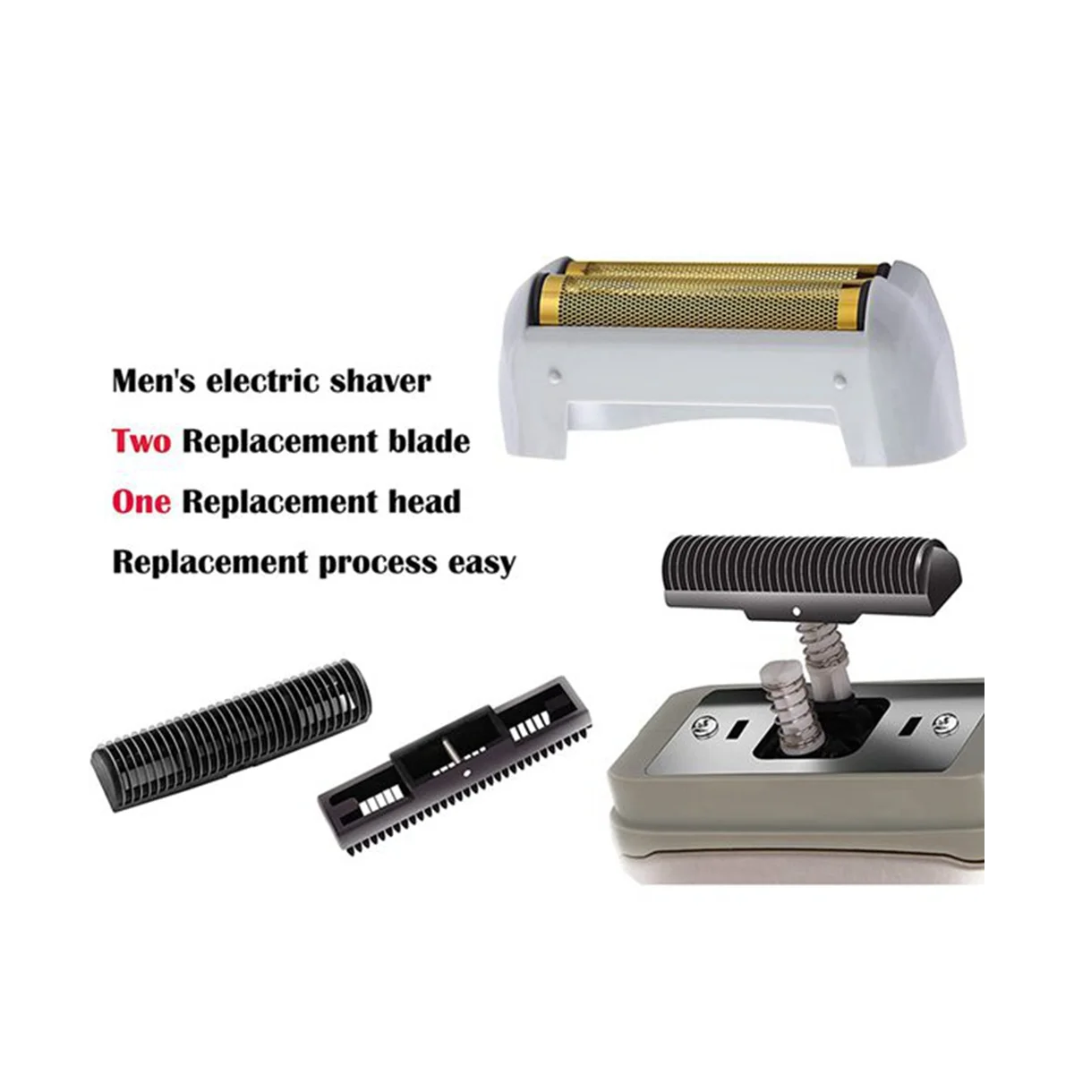 Profissional de substituição Foil Shaver Blade Set, ouro, compatível com Andis 17160, 17170, 17205, 17260