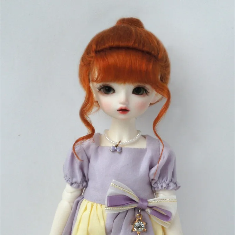 Jusuns JD616 5-6inch 6-7inch  High single braid ponytail mohair BJD  Wigs   1/6 YOSD  1/8  Lati Yellow OB11 Doll accessories