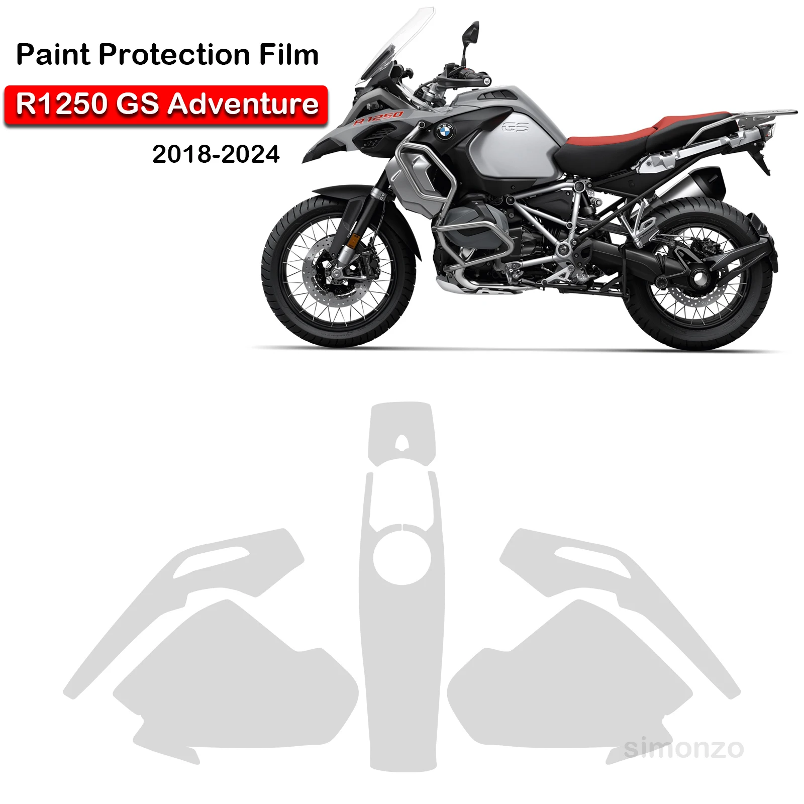 For BMW R1250 GS Adv PPF R1250 GS adventure Paint Protection Film GS 1250 Motorcycle Anti-scratch TPU Accessories 2018-2024