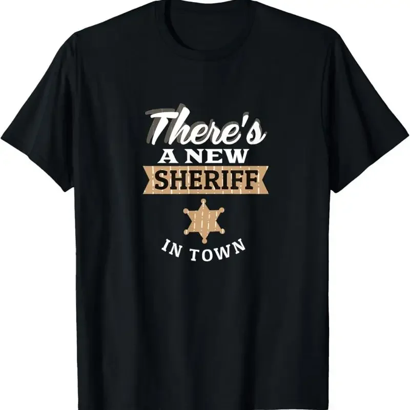 Kids New Sheriff In Town Funny Deputy Cowboy Costume T Shirt