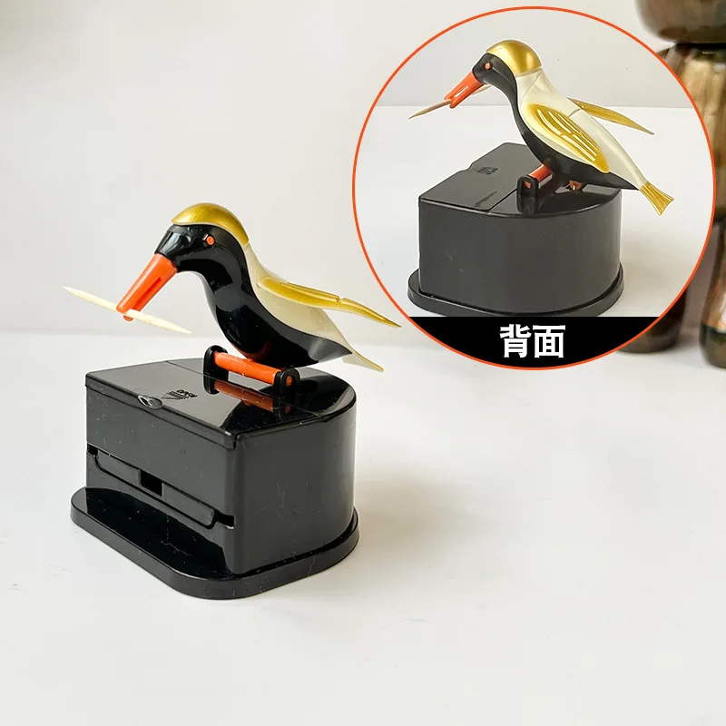 Automatic Press Bird Toothpick Box Toothpick Holder Dining Table Decoration Kitchen Accessories Smart Toothpick Box