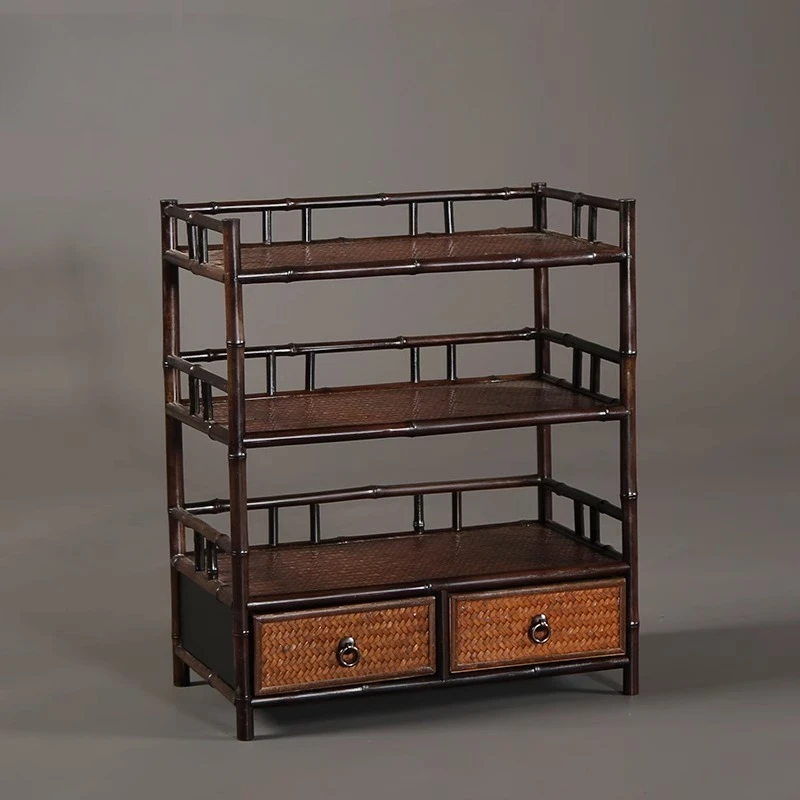 

Zizhu desktop tea shed bamboo tea set storage rack display stand
