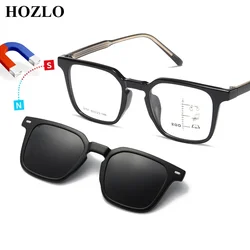 2in1 Men TR90 Rivets Magnet Polarized Progressive Multifocals Reading Sunglasses Women Flips Hyperopia Spectacles Look Near Far