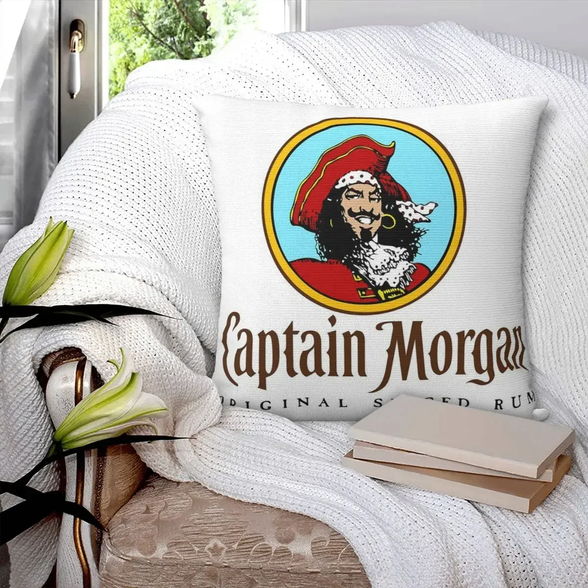 Captain Morgan Square Pillowcase Pillow Cover Polyester Cushion Decor Comfort Throw Pillow for Home Bedroom