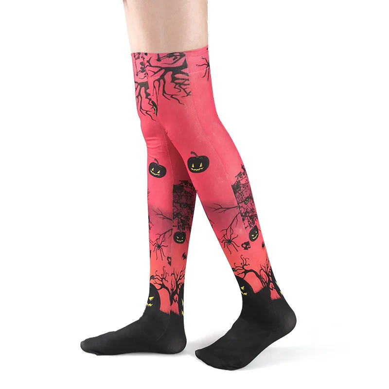 Halloween Cosplay Strümpfe für Frauen Halloween Kostüme Lolita über Knies trümpfe weiblich bedruckte lange Socken Kleidung Accessoires