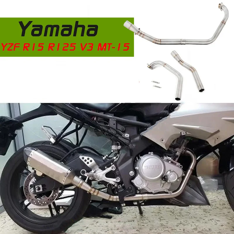 

For Yamaha YZF R15 MT15 V1 V2 V3 R125 Slip On 2008 to 2017 MT 125 Motorcycle Full Exhaust Escape System Middle Link Pipe
