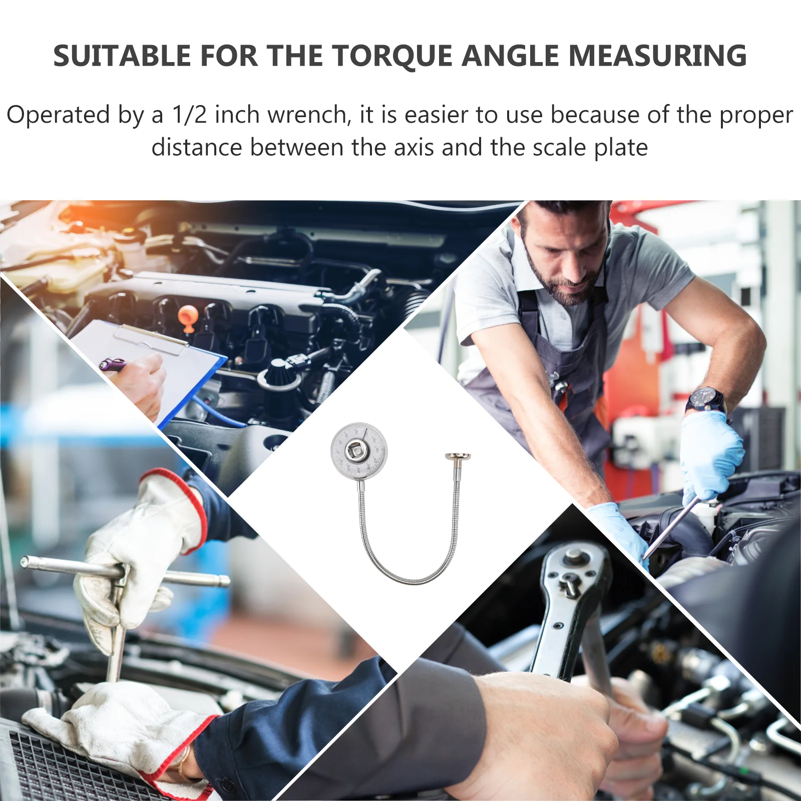 

Torque Angle Gauge Measuring Handheld Wrench Durable Magnetic Measurement Instrument Clear Scale Easy Reading Fine
