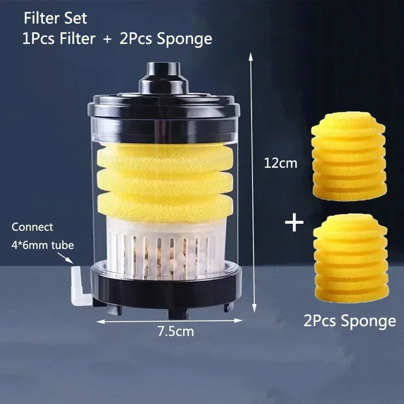 Mini Fish Tank Filter Water Fairy Suction Toilet Fully Automatic Biochemical Sponge Oxygen Filtration Pump Aquarium Accessories