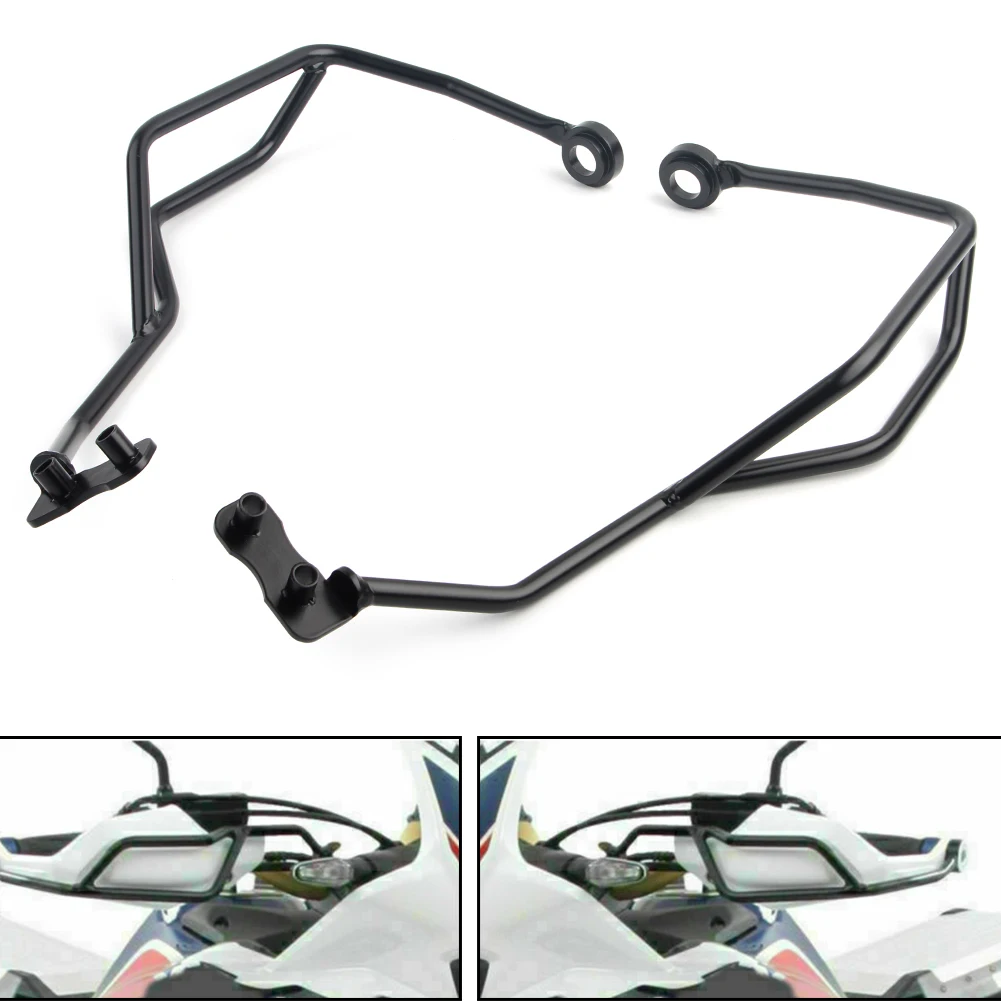 2Pcs Motorbike Hand Guard Protector Bracket For Honda CRF1000L Africa Twin 2016 2017 2018 2019 Black Steel