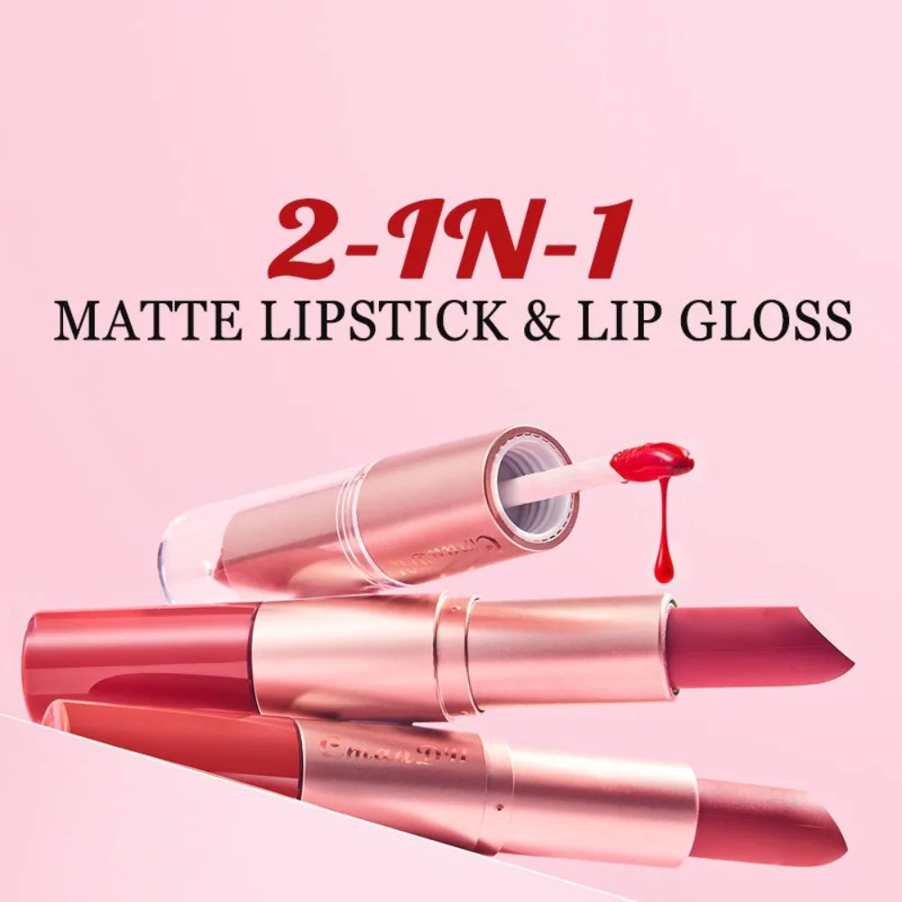 Ensemble de maquillage pour les lèvres 2 en 1, 12 couleurs, rouge à lèvres et brillant, Double extrémité, finition mate et brillante, imperméable, Non collant, adapté aux voyages