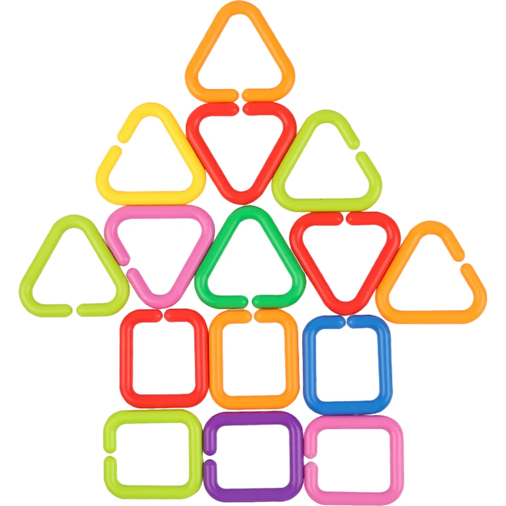 35 Pcs Chew Geometric Chain Buckle Child Travel Kids Toys Children Baby Link Rings 55x55cm or Pe Infant Sensory