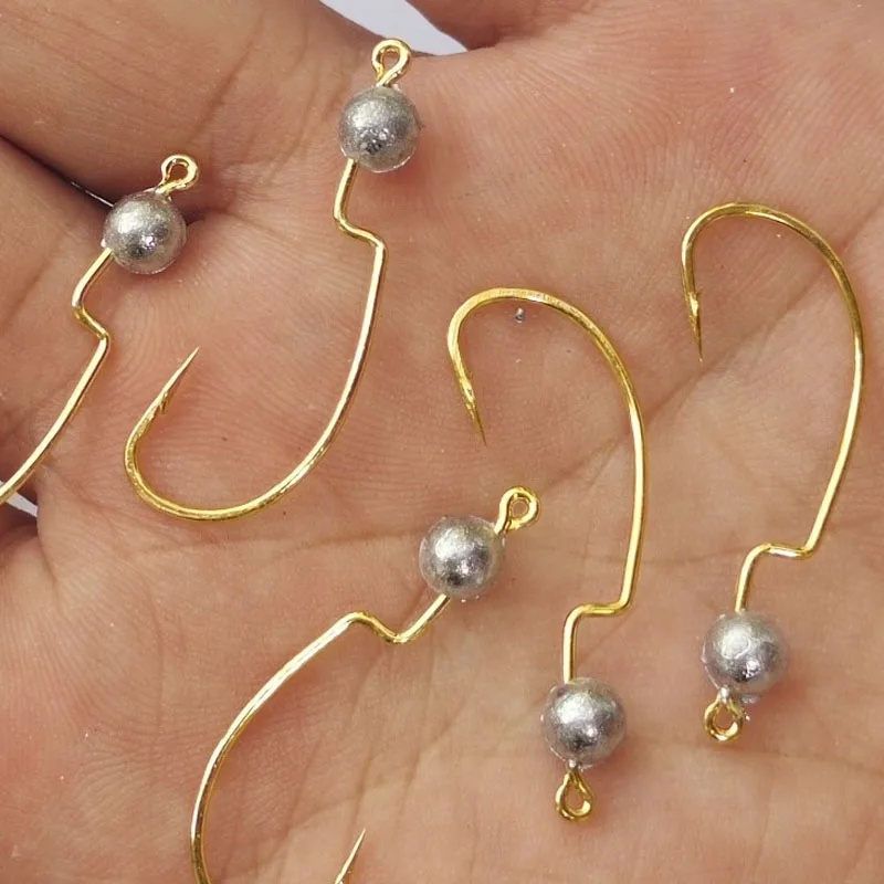 Jigkopfhaken 1g 1,5g 2g 3g Mini-Wurm-Winkelhaken mit scharfer Widerhakenklinge für weiche Köder, Angelzubehör, Pesca Crank Offset Angelhaken – Detail 2