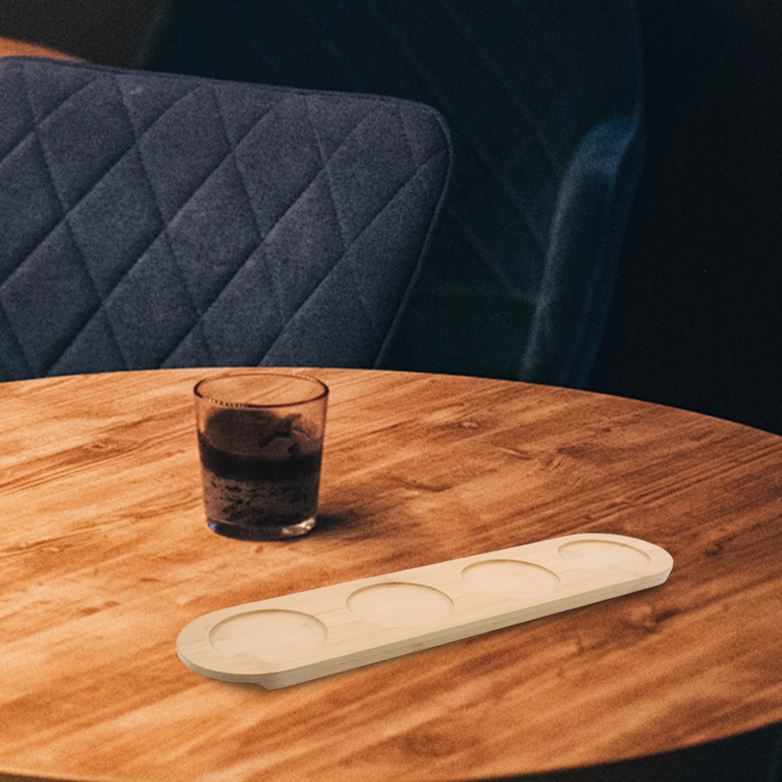 

2Pcs Wooden Whiskey Glass Tray with 4 Slots Whiskey Glass Flight Board Holder for Bars Ktv Parties Wine Beer Cocktail