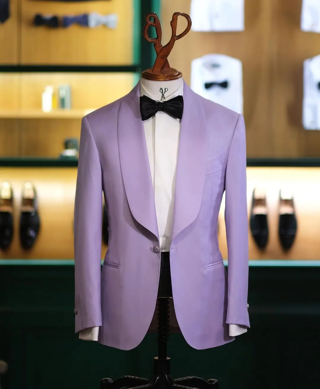 

Men's Purple Suit 2 Pieces Boyfriend Jacket Sets For Wedding Suit With Same Color Formal Trousers Peak Design