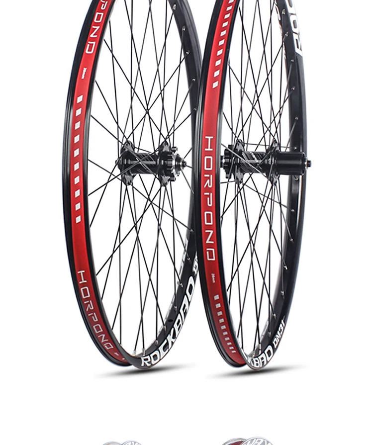 ROCKBAO Mountainbike-Laufradsatz, 26 27,5 Zoll, Scheibenbremse, Aluminiumlegierung, 4 Lager, 7–12 Gänge, 29er QR/Steckachse, AM MTB-Fahrrad – Detail 17