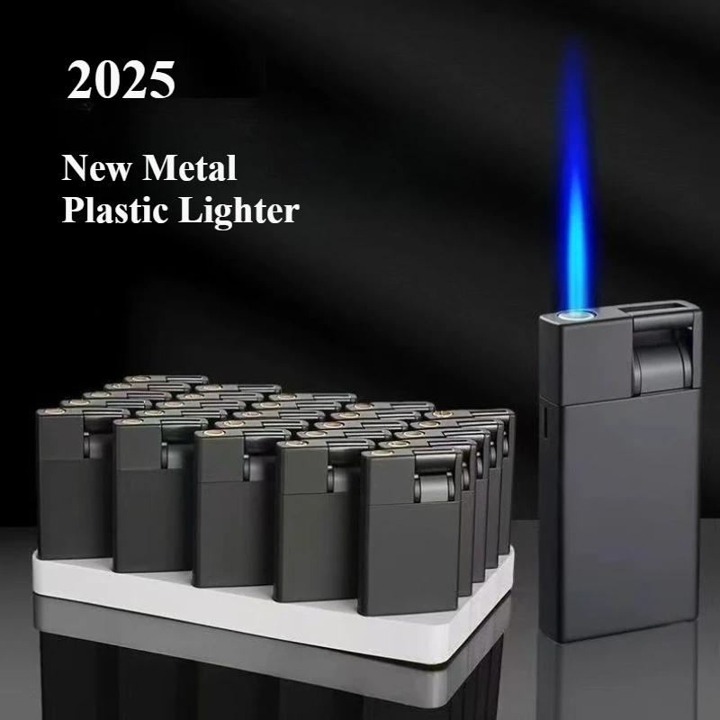 

Straight Blue Flame Metal Lighter Supermarket Hotel Windproof High-End Frosted Cigarette Lighters Men'S Gift Wholesale