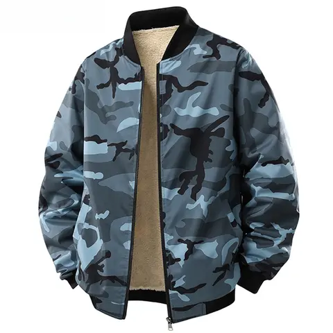 Winter New Camouflage Baseball Uniform For Men Standing Collar Thermal Jacket For Men Man Hoodie Padding Sweaters Clothing Zip