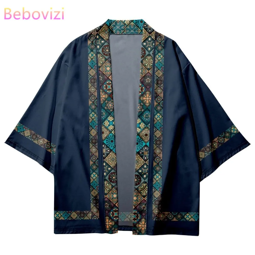 

Vintage Style Traditional Print Kimono 2023 Fashion Men Women Cardigan Asian Clothing Summer Beach Yukata Japanese Samurai Haori