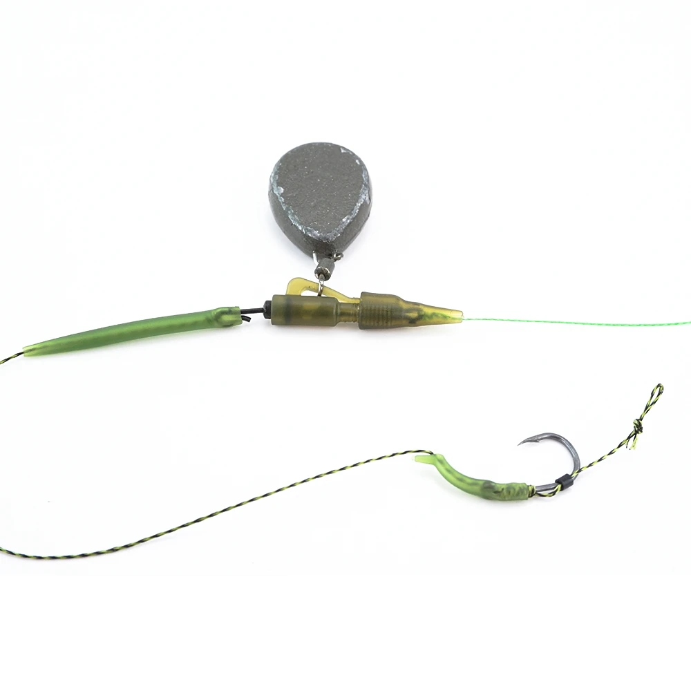 Hirisi 10set Carp Fishing Quick Change Hybrid Lead Clips with Tail Rubber Cone Anti Tangle Sleeve Fishing Accessories AH062S