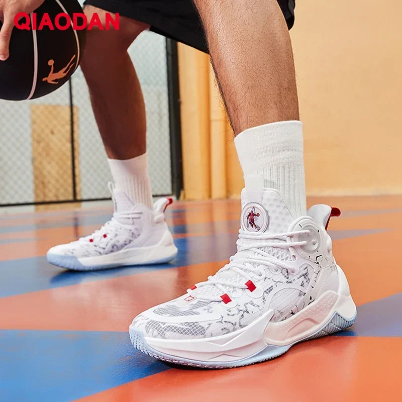 QIAODAN-Chaussures de basket-ball respirantes pour hommes, à lacets, anti-friction, absorbant les chocs, rencontre professionnelle, Balchoses,