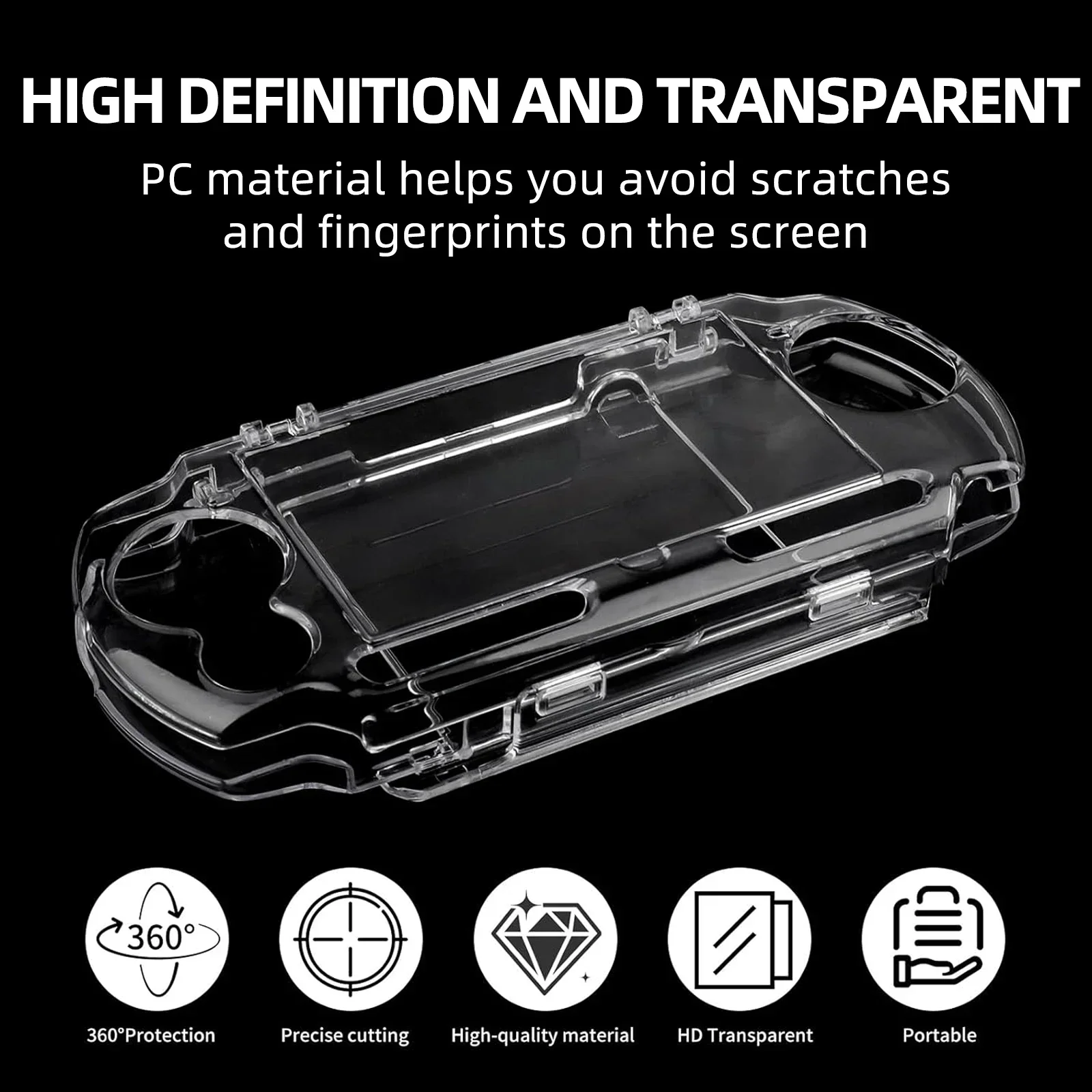 Clear Case voor Sony PSP 2000 3000 Transparante PC Harde Beschermende Shell Cover PSP 2000 3000 Met Schermbescherming Accessoires