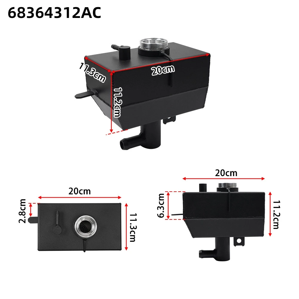 

68364312AC Передний резервуар расширения охлаждающей жидкости двигателя для Jeep Wrangler JL JLU 2018+, для Gladiator JT 2.0 и 3.6L 2020 + бутылка