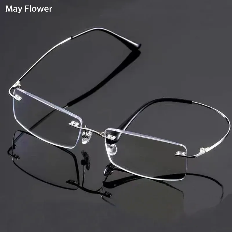 Stylish Rimless Reading Glasses For Seniors - Ultra-light TR90 Frame, Portable, Multiple Diopters Available Anti Blue Light