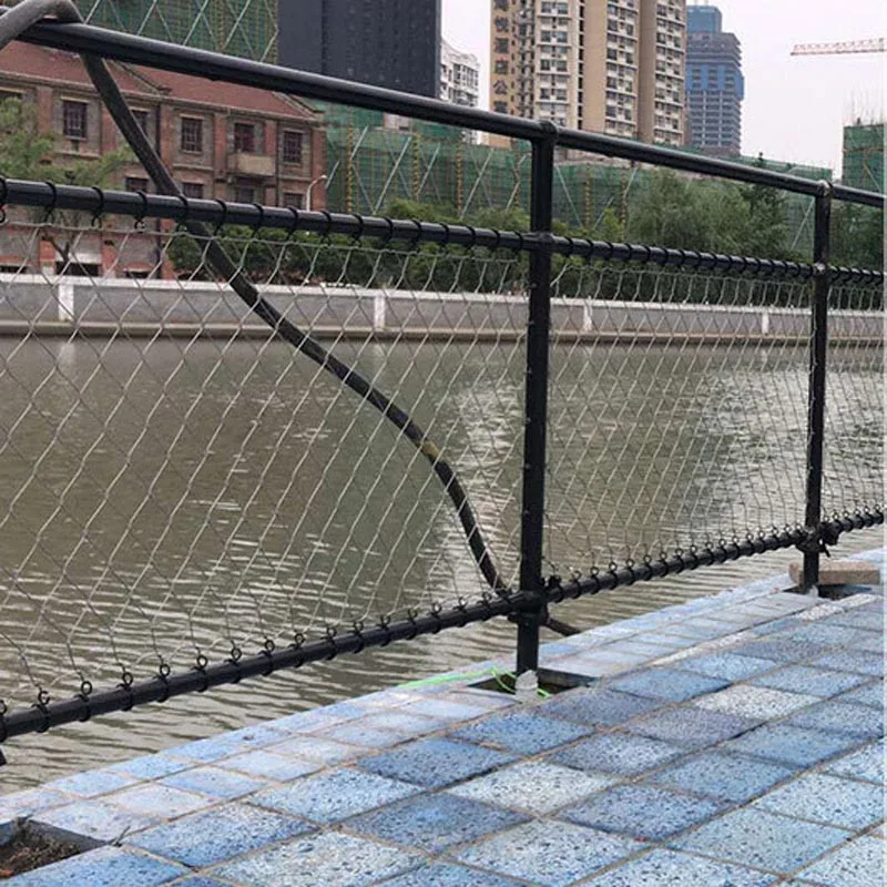 Customized Stainless Steel Rope Mesh Netting Safety Balustrade Fence for Rive